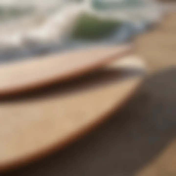 Close-up of the materials used in a budget skimboard