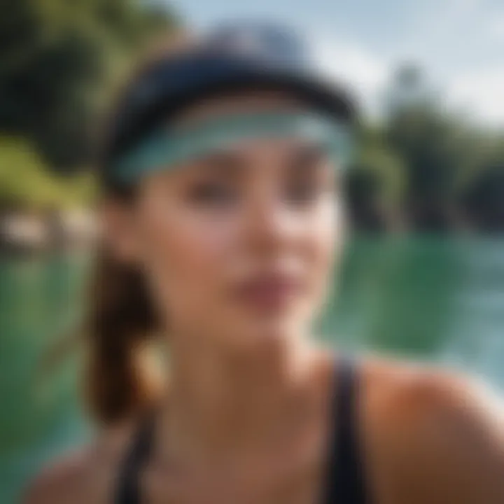 Trendy visor providing shade and breathability for hot days on the water