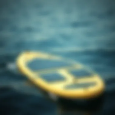 An eco-friendly paddle board with solar panels