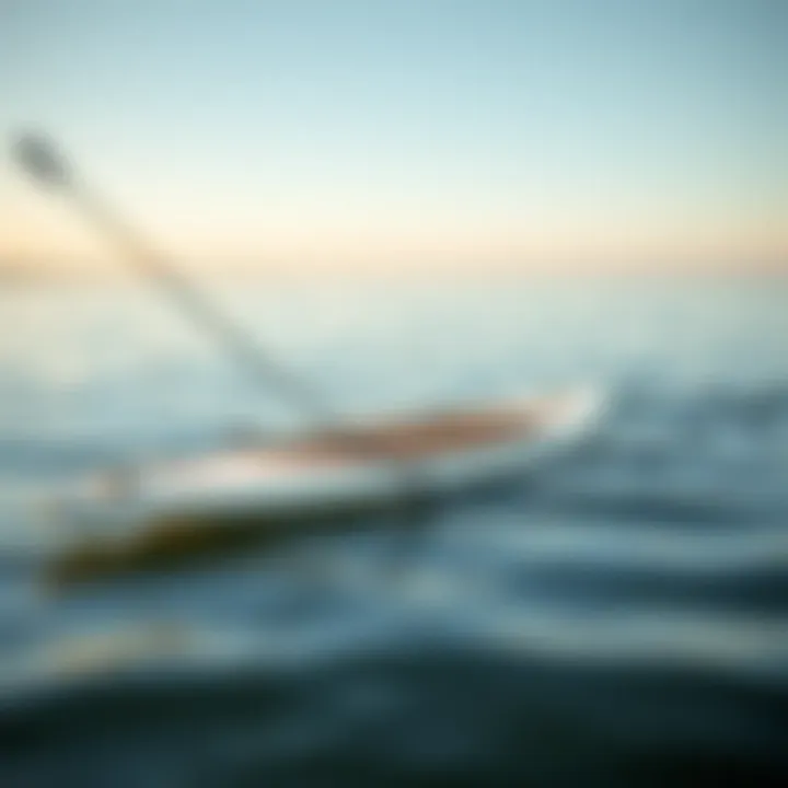 A sleek electric paddle board gliding over calm waters