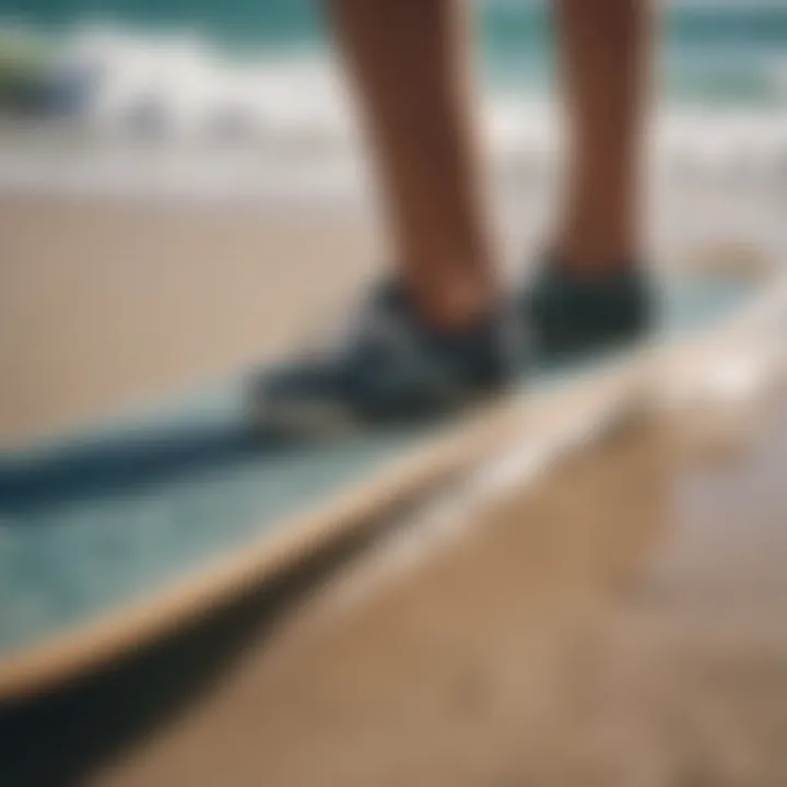 Close-up of grip pattern on DC skate shoes