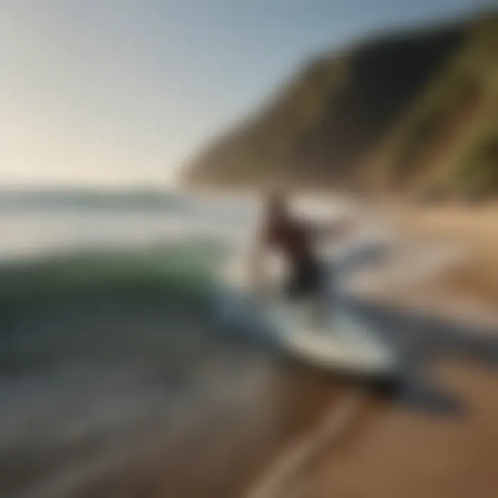 A serene beach scene illustrating the connection between body surfing and nature's beauty.