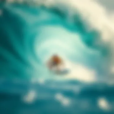 A surfer riding a wave, embodying the spirit of adventure