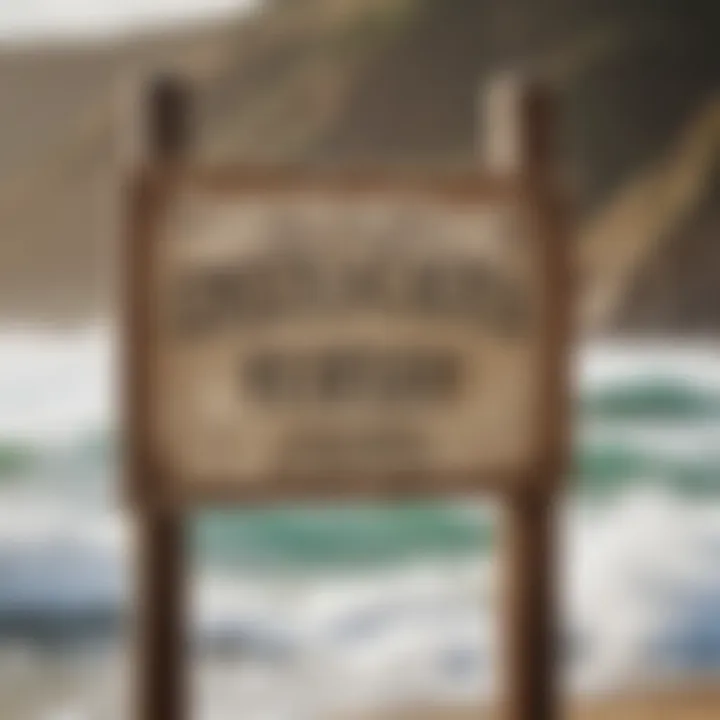 Historical signage at a famous California surf spot