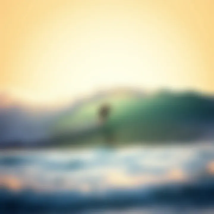 Surfer Riding the Perfect Wave Surfer riding a wave influenced by wind dynamics