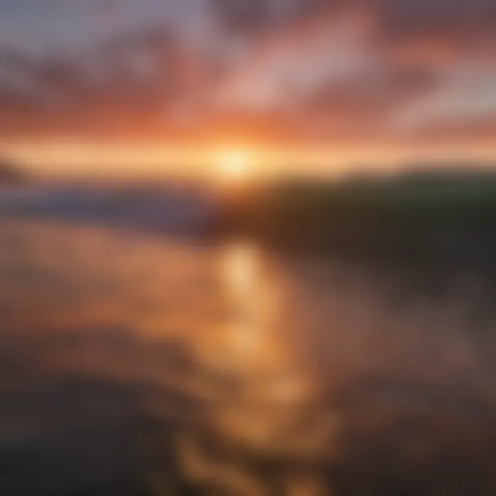 A vibrant sunset over the waves at Vancouver Island