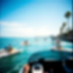 A serene view of Long Beach showcasing an array of water sports activities