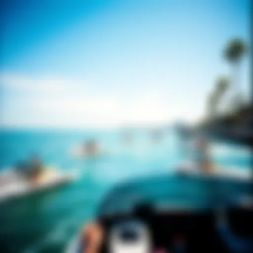 Diverse Water Sports Activities in Long Beach A serene view of Long Beach showcasing an array of water sports activities