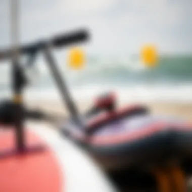 Eco-Friendly Water Sports Gear Close-up of eco-friendly water sports equipment on the beach