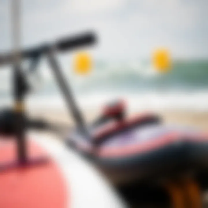 Eco-Friendly Water Sports Gear Close-up of eco-friendly water sports equipment on the beach