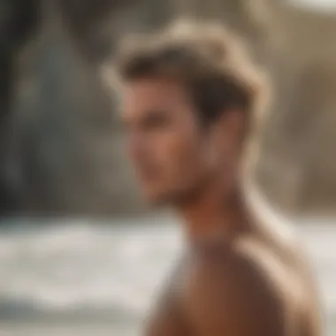 Surfer Embracing the Beach Lifestyle Surfer enjoying the beach with styled hair