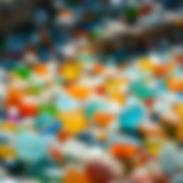 Colorful Glass Pebbles of Glass Beach A close-up view of colorful glass pebbles on Glass Beach.