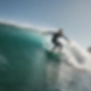 Surfing in a Controlled Environment Indoor surfing session showcasing a surfer in action