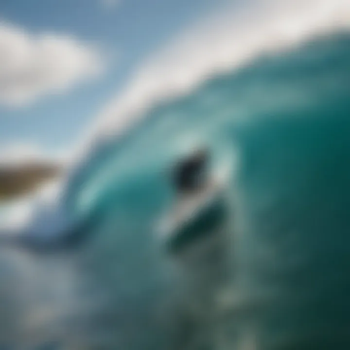 Surfer riding a wave in Kailua