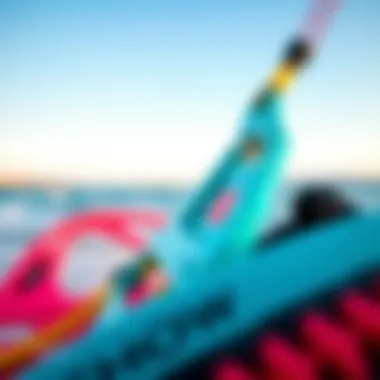 Vibrant Slingshot Gear Close-up of Slingshot kitesurfing gear with vibrant colors