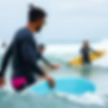 Expert Coaching at LaPoint Camp Surf instruction session with expert coaches