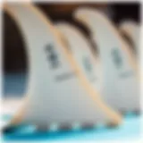 Close-up of Makapu'u fins showcasing their unique design features