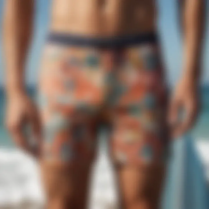 A diverse collection of surfboard shorts reflecting current style trends