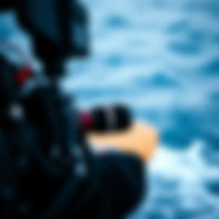 Harnessing the Ocean's Melodies Recording equipment capturing ocean sounds