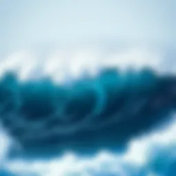 Sound waves emanating from the ocean