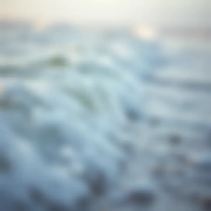 Nature's Healing Waves Close-up of ocean waves gently crashing against the shore