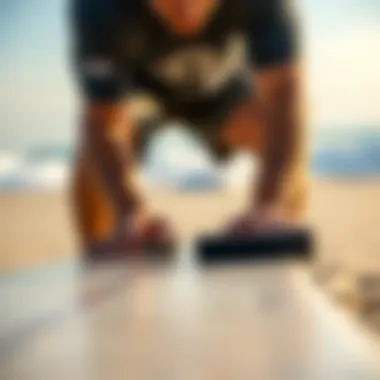 Application Technique of Foam Grip on Skimboards Applying foam grip to a skimboard surface