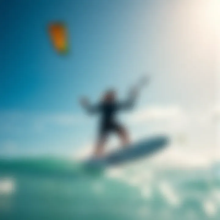Expert surfer demonstrating advanced techniques with a slingshot training kite.