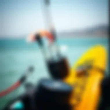 Essential Kite Surfing Gear Close-up shot of essential kite surfing gear
