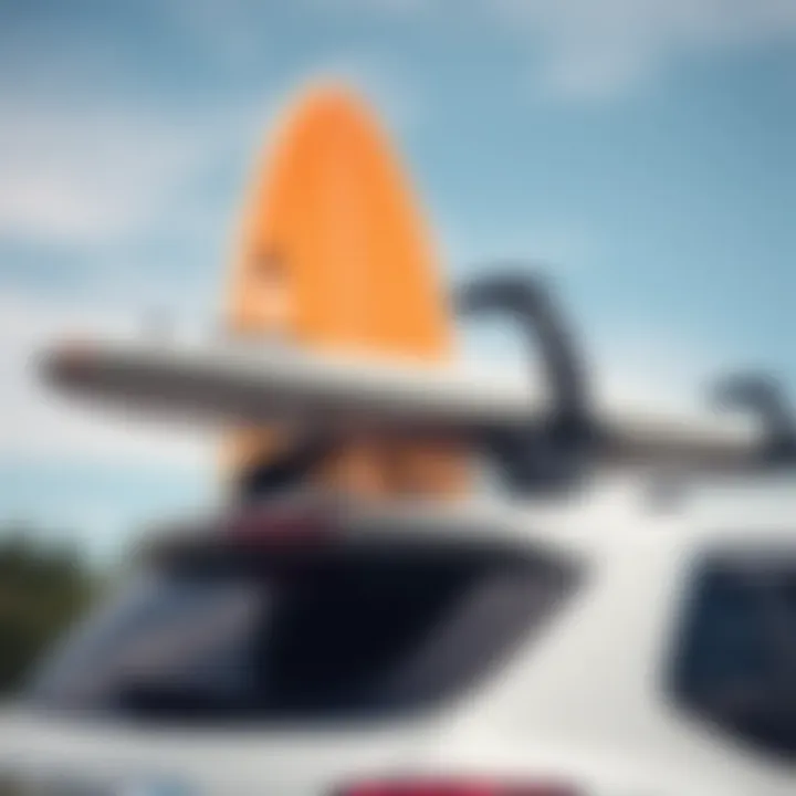 Types of Soft Roof Racks for Paddle Boards Different types of soft roof racks showcased for paddle board transportation