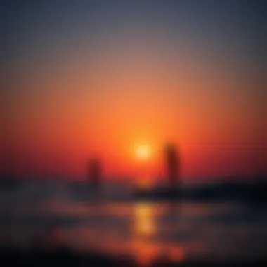 Serene Sunset Paddle Surfing A tranquil sunset view with paddle surfers silhouetted against the horizon