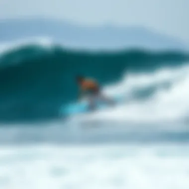 Surfer Embracing the Thrill of Kona Waves Surfer enjoying the waves in Kona