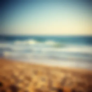 Scenic Beach View for Surfing A scenic beach view with surfing waves in the background