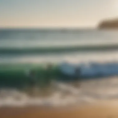 Surfers engaging in a fun group activity on the beach