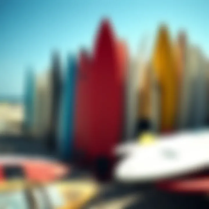 Surfboard collection on the beach