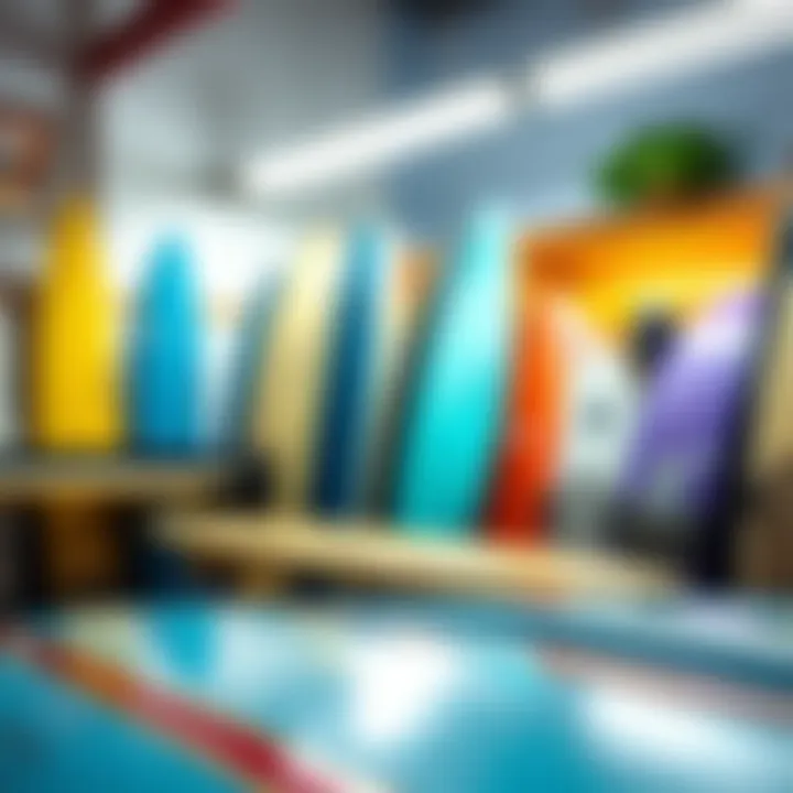 Surfboard selection at a local shop