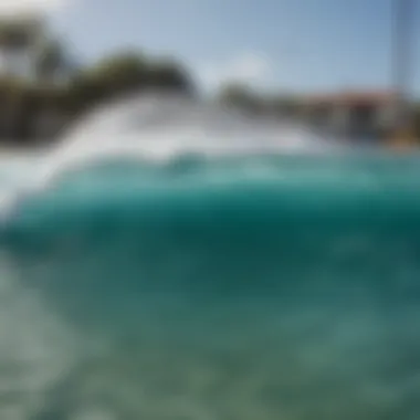 Close-up of advanced wave generation technology used in surf pools