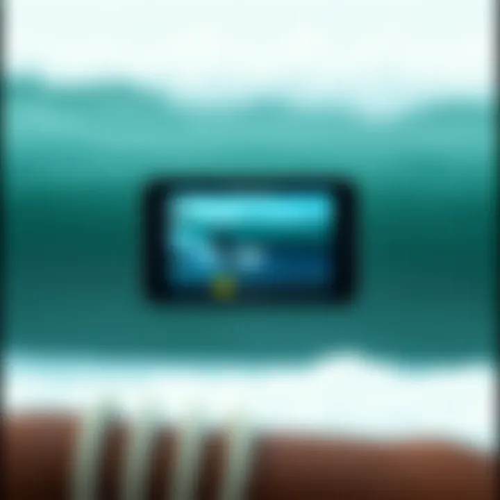 A digital interface showcasing workout routines for surfers