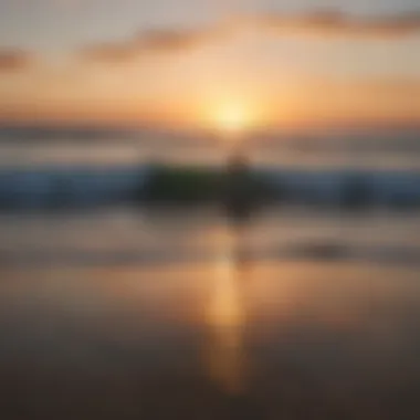 Sunset View over Newport Beach A breathtaking sunset view over Newport Beach surf