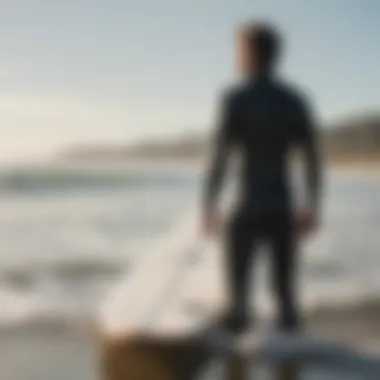 Surfer preparing to ride the waves at Newport Beach