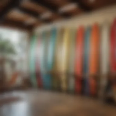 Surfboard Rental Shop in Newport Beach A vibrant surfboard rental shop in Newport Beach