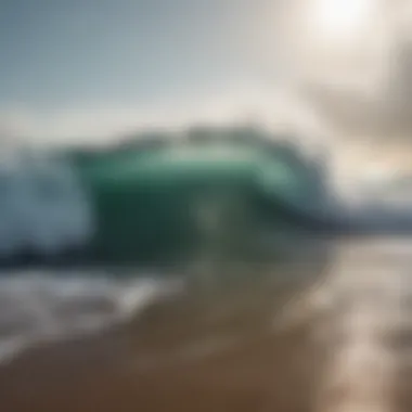 A breathtaking view of Balinese waves crashing against the shore