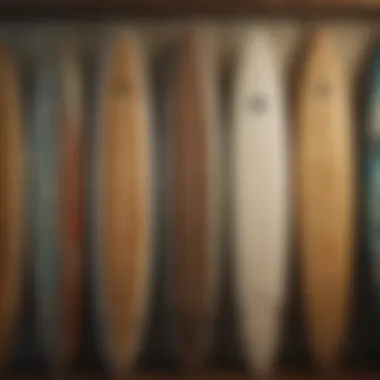 Vintage surfboard collection showcasing the evolution of design