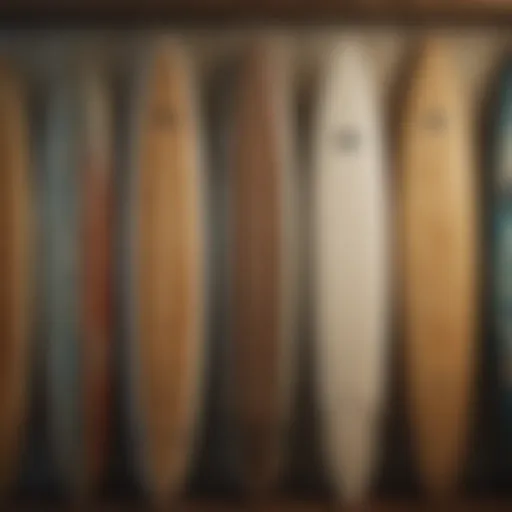 Vintage surfboard collection showcasing the evolution of design