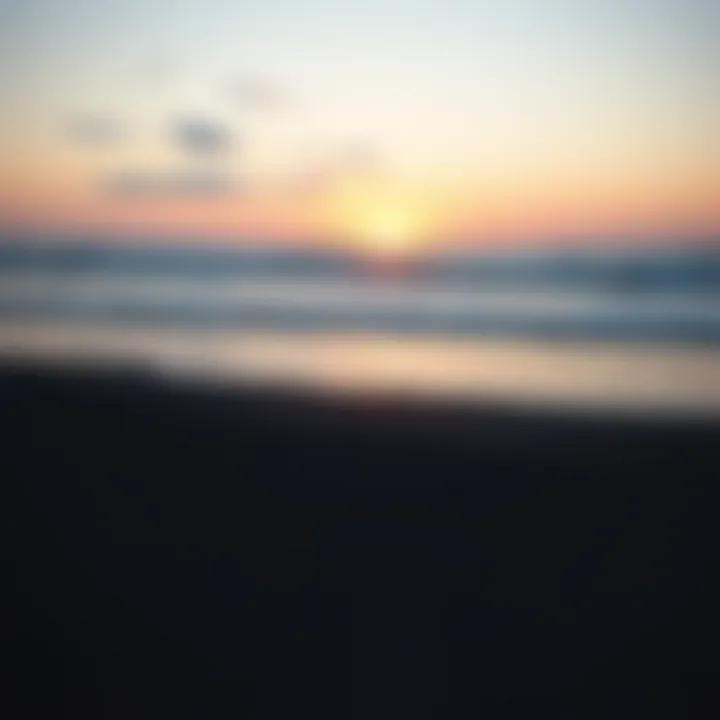 The Spiritual Dawn: Nature and Faith A serene beach scene at sunrise, symbolizing the meeting of nature and spirituality.