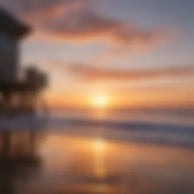 A breathtaking view of Surfside Beach at sunset