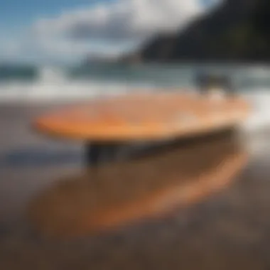 Advanced Materials in Surftech Longboards A close-up view of an innovative surftech longboard showcasing advanced materials.