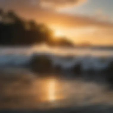 Sunset over the Amazon, highlighting surf conditions