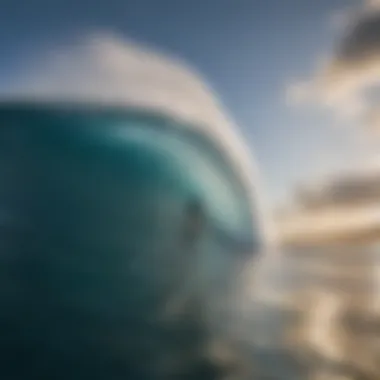 Surfers riding the world-class waves at Cloudbreak