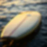 Detailed view of a 44-inch bodyboard showcasing its contours