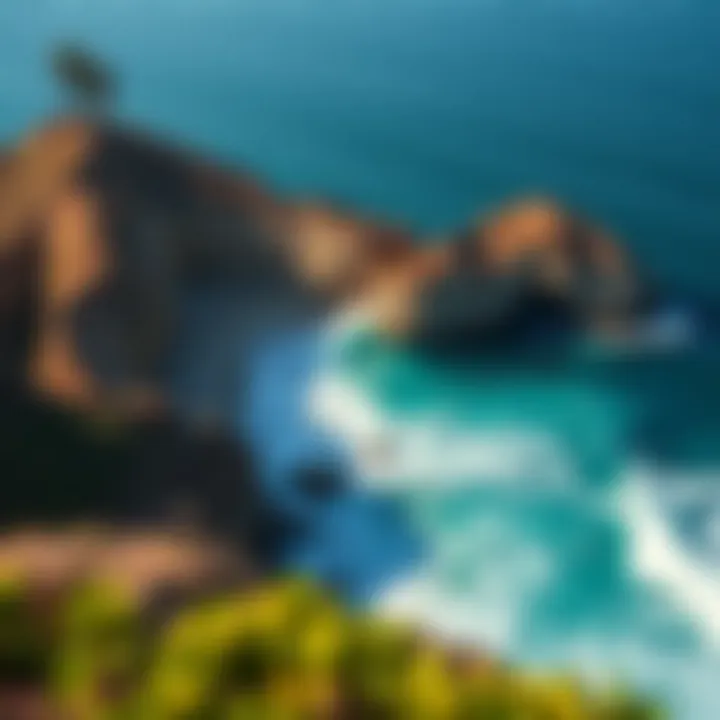 An aerial view of a hidden gem beach, showcasing pristine surf conditions